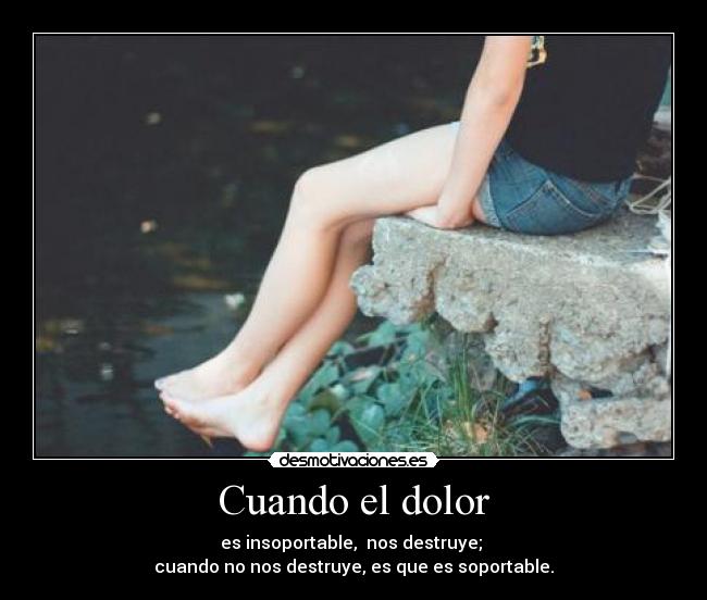Cuando el dolor - es insoportable, nos destruye;
cuando no nos destruye, es que es soportable.