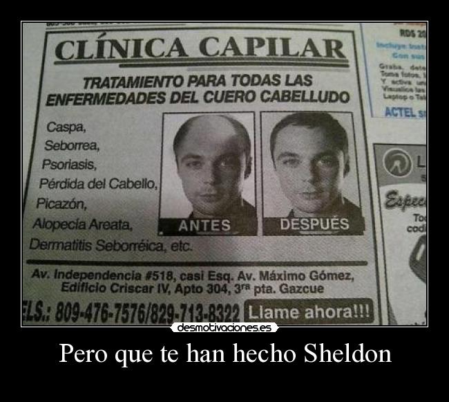 Pero que te han hecho Sheldon -