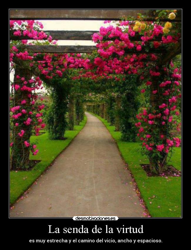 La senda de la virtud - es muy estrecha y el camino del vicio, ancho y espacioso.