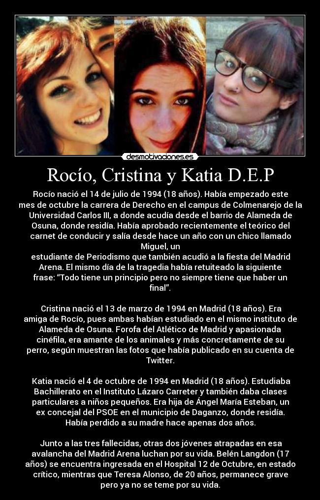 Rocío, Cristina y Katia D.E.P - 