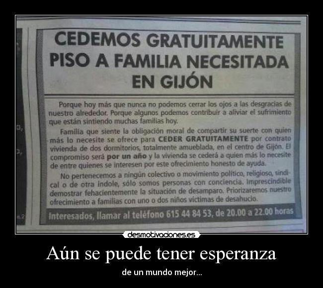 Aún se puede tener esperanza - 