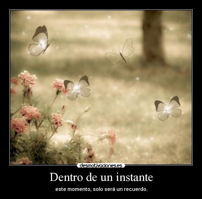 Dentro de un instante - este momento, solo será un recuerdo.