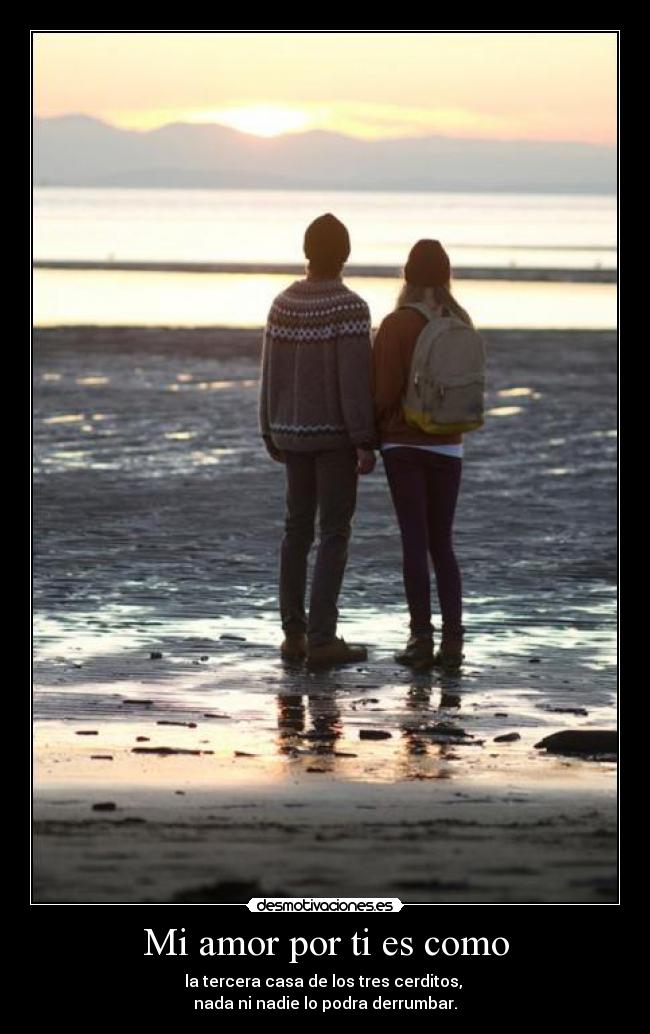 Mi amor por ti es como - la tercera casa de los tres cerditos, 
nada ni nadie lo podra derrumbar.♥