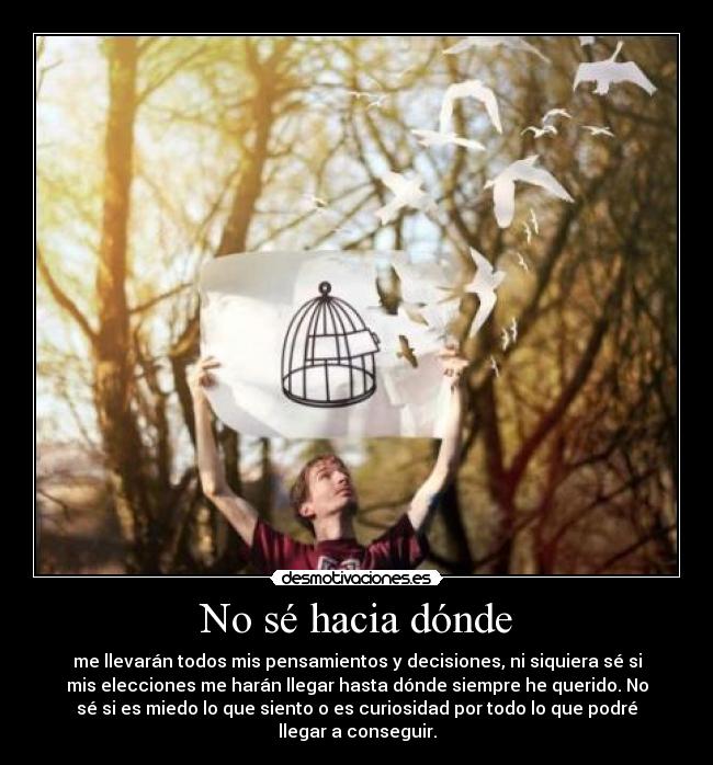 No sé hacia dónde -