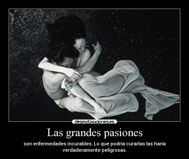 Las grandes pasiones - son enfermedades incurables. Lo que podría curarlas las haría
verdaderamente peligrosas.
