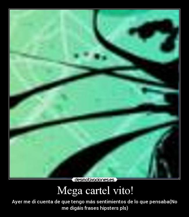 Mega cartel vito! - Ayer me di cuenta de que tengo más sentimientos de lo que pensaba(No
me digáis frases hipsters pls)