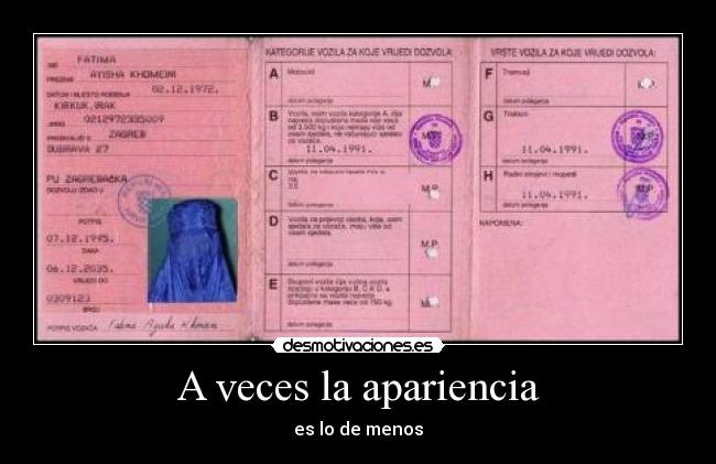 A veces la apariencia - es lo de menos