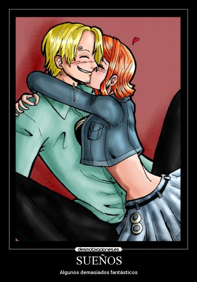 carteles sanji nami solo imaginacion sanji desmotivaciones