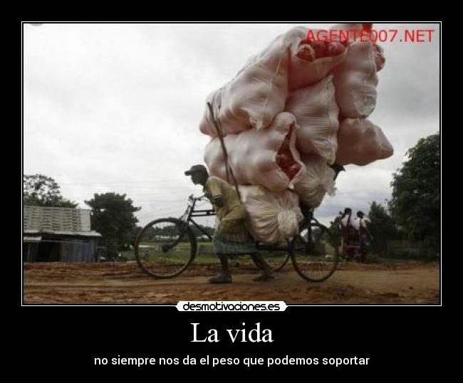 La vida - no siempre nos da el peso que podemos soportar