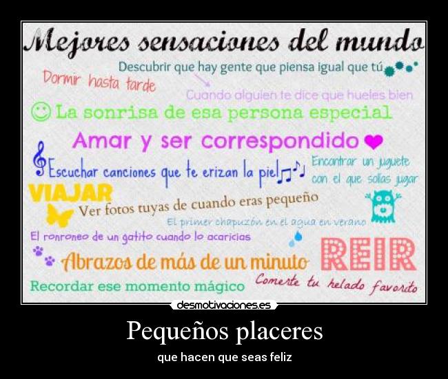 carteles placeres mejores sensaciones mundo reir desmotivaciones