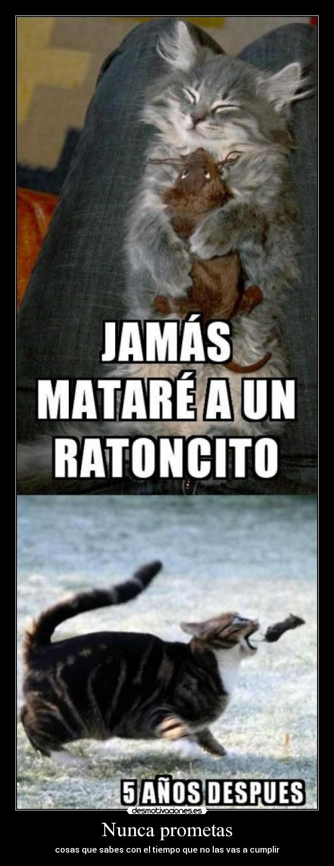 Nunca prometas - cosas que sabes con el tiempo que no las vas a cumplir