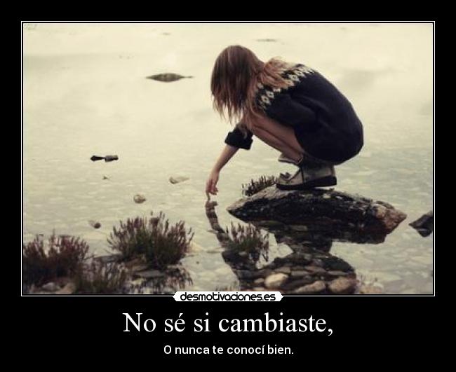 No sé si cambiaste, - O nunca te conocí bien.