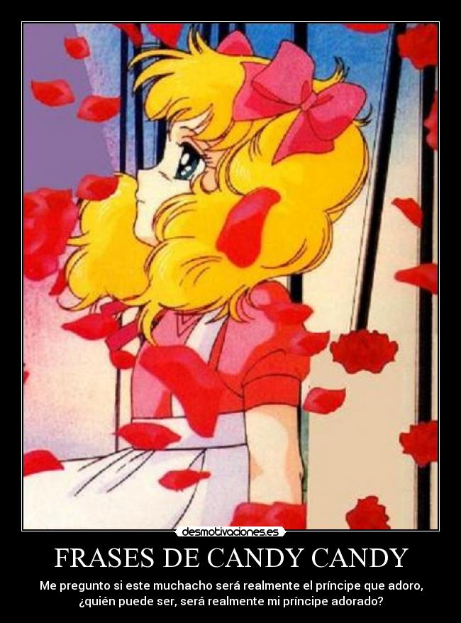 FRASES DE CANDY CANDY - Me pregunto si este muchacho será realmente el príncipe que adoro,
¿quién puede ser, será realmente mi príncipe adorado?