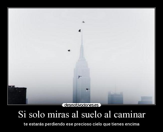 Si solo miras al suelo al caminar -