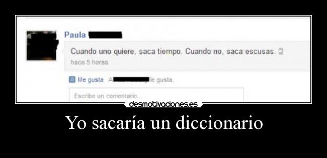 Yo sacaría un diccionario -