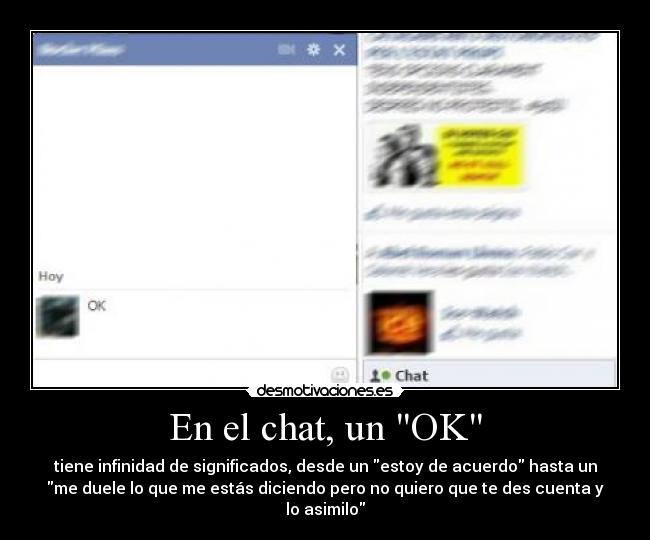En el chat, un OK -