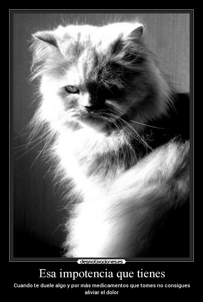Esa impotencia que tienes - Cuando te duele algo y por más medicamentos que tomes no consigues aliviar el dolor