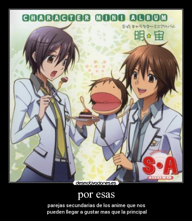 por esas - parejas secundarias de los anime que nos
pueden llegar a gustar mas que la principal