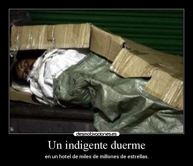 Un indigente duerme - 