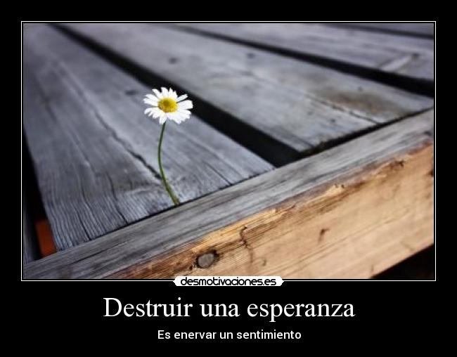 Destruir una esperanza -