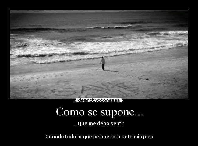 Como se supone... - ...Que me debo sentir
Cuando todo lo que se cae roto ante mis pies