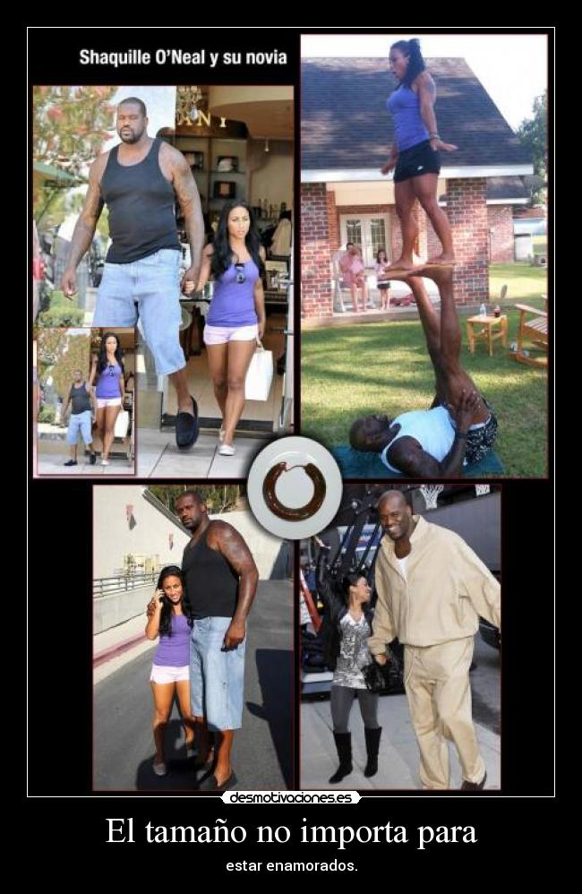 El tamaño no importa para - estar enamorados.
