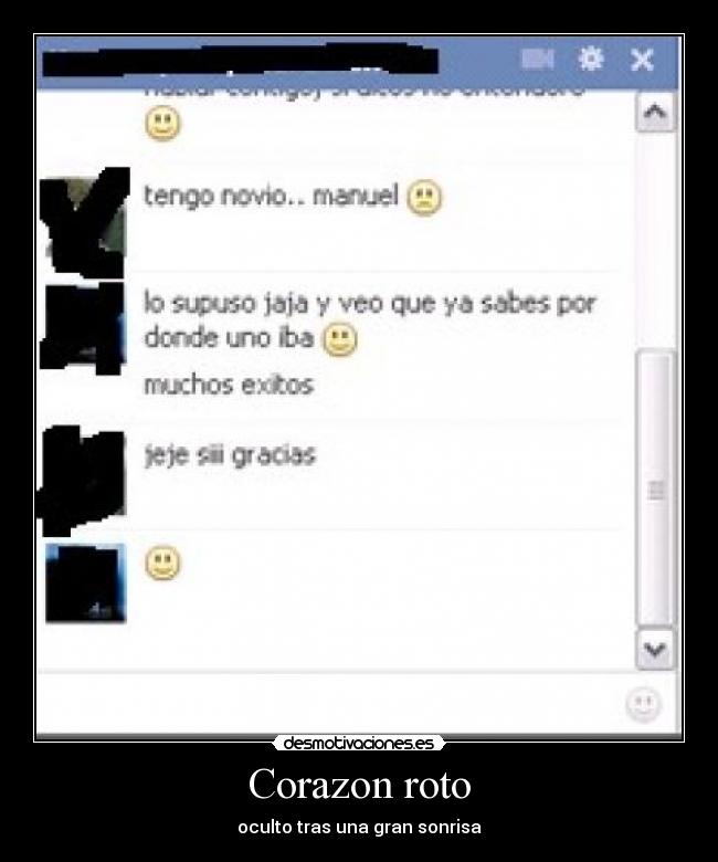 Corazon roto - oculto tras una gran sonrisa