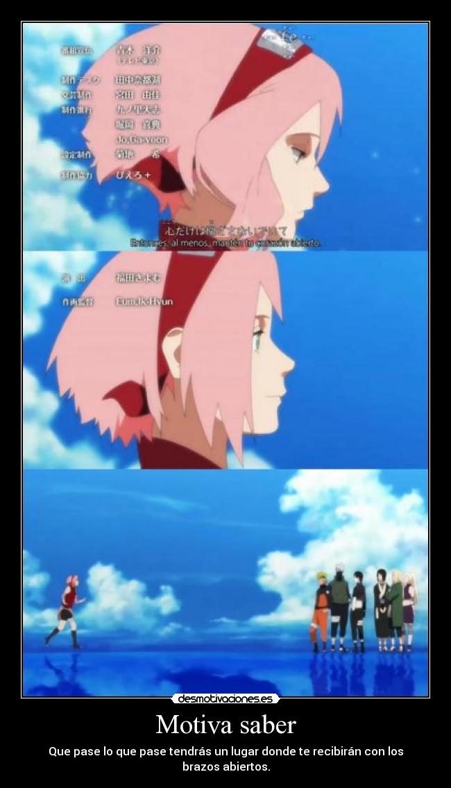 Motiva saber - Que pase lo que pase tendrás un lugar donde te recibirán con los brazos abiertos.