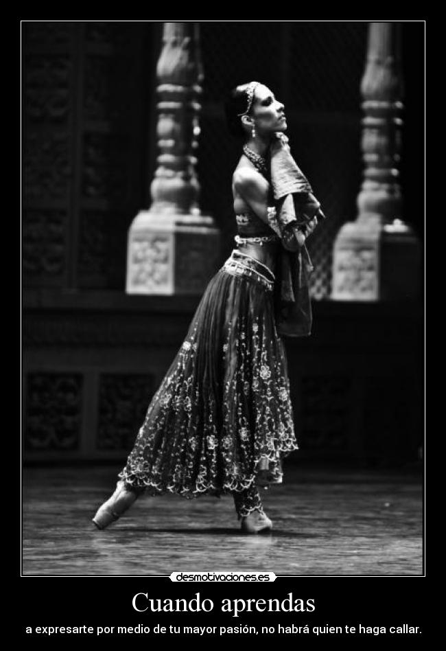 Cuando aprendas - a expresarte por medio de tu mayor pasión, no habrá quien te haga callar.