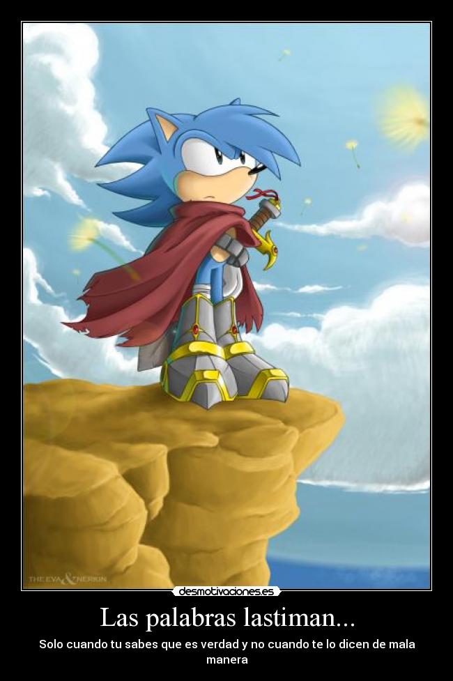 carteles anime palabras lastimar imagen sonic desmotivaciones