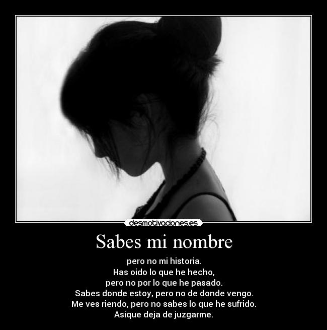 Sabes mi nombre -