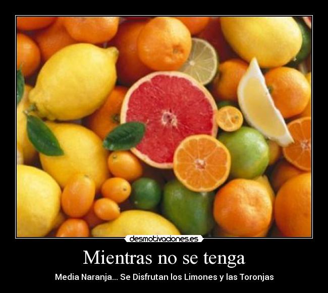 Mientras no se tenga - Media Naranja... Se Disfrutan los Limones y las Toronjas