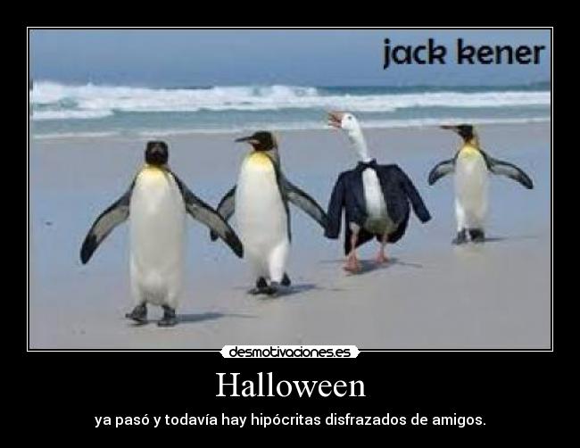 Halloween - ya pasó y todavía hay hipócritas disfrazados de amigos.