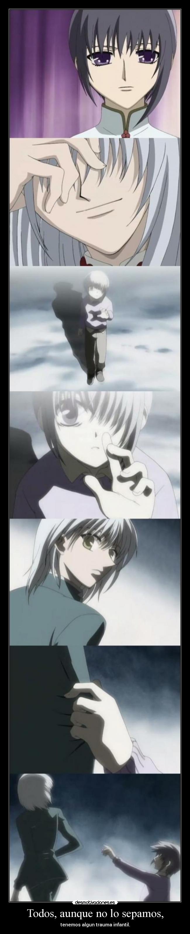 carteles eso dicen los psicologos para sacar pasta gente anime fruits basket yuuki harukaze desmotivaciones