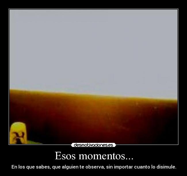 Esos momentos... - En los que sabes, que alguien te observa, sin importar cuanto lo disimule.