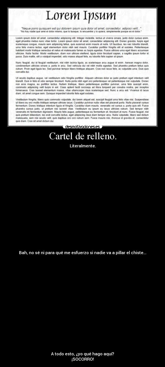 Cartel de relleno. - 