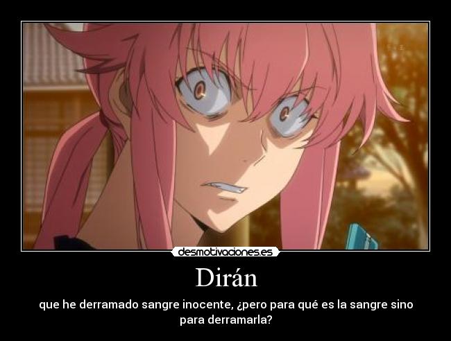 Carteles y Desmotivaciones de otaku anime mirai nikki yuno gasai