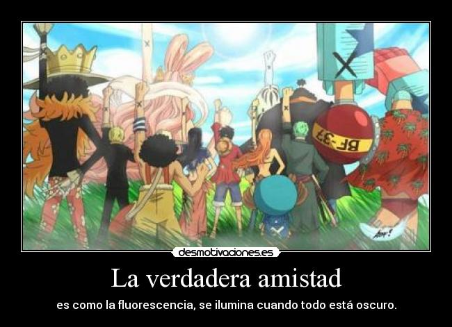 carteles amistad one piece desmotivaciones