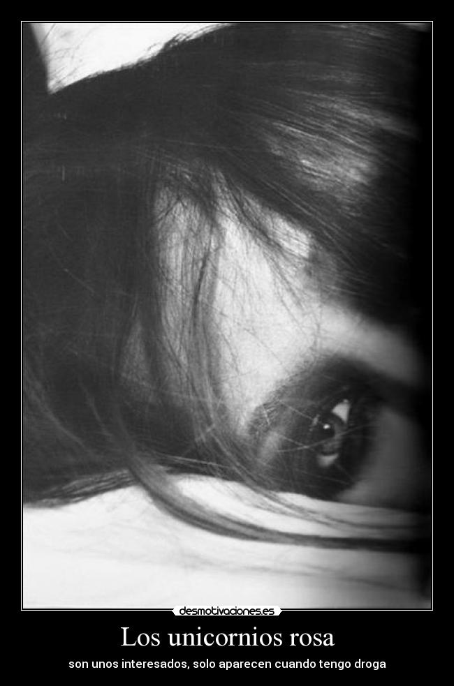 Los unicornios rosa - son unos interesados, solo aparecen cuando tengo droga