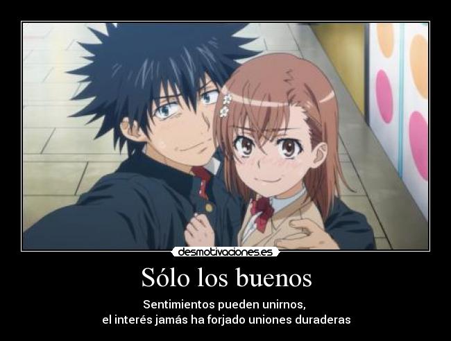 carteles aru majutsu index mikoto touma sentimientos anime otaku desmotivaciones