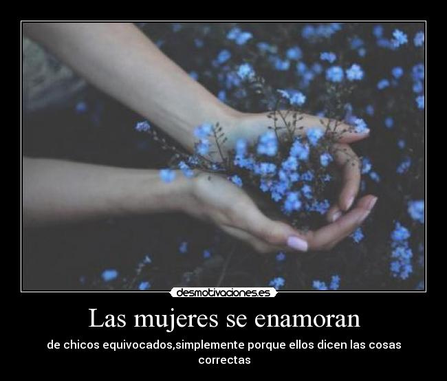 Las mujeres se enamoran - de chicos equivocados,simplemente porque ellos dicen las cosas correctas