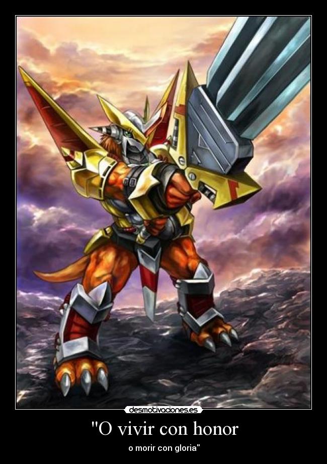 carteles victorygreymon digimon victoria honor desmotivaciones