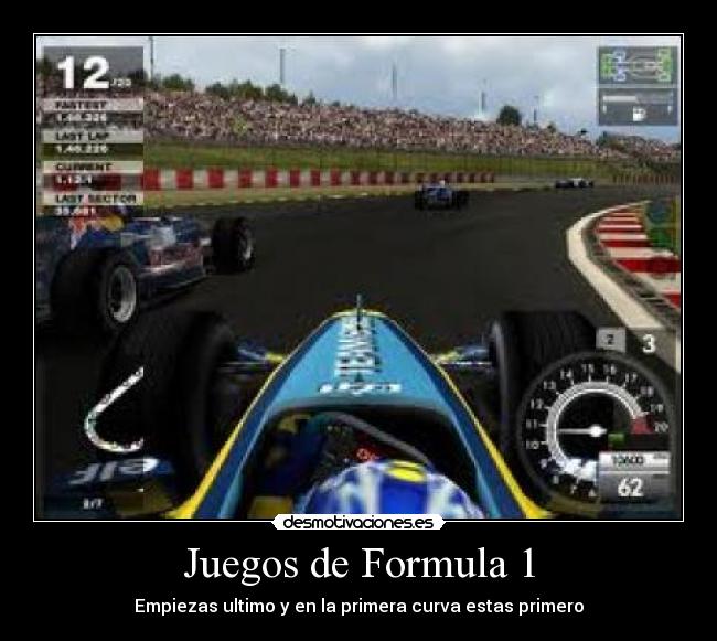 Juegos de Formula 1 - Empiezas ultimo y en la primera curva estas primero