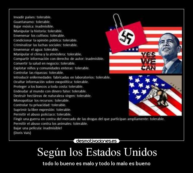 Según los Estados Unidos -