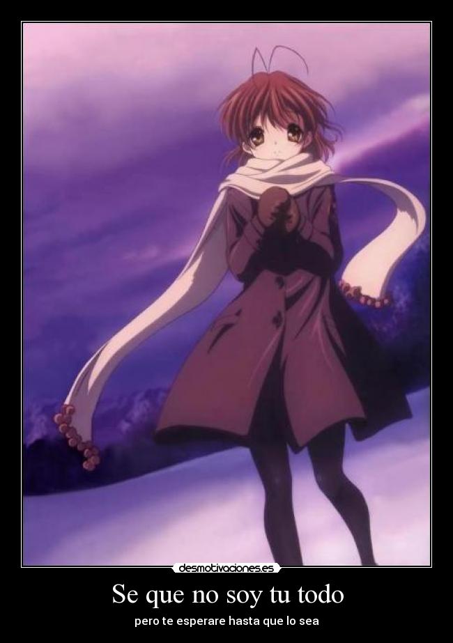 Se que no soy tu todo - pero te esperare hasta que lo sea