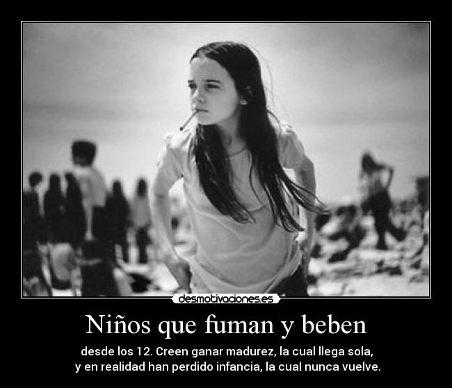 Niños que fuman y beben -
