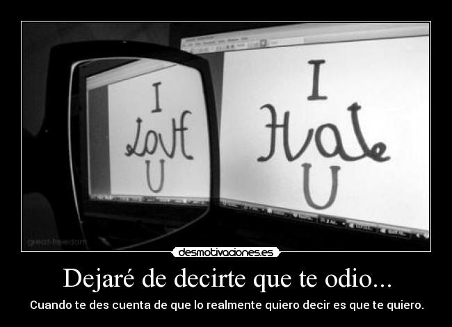 Dejaré de decirte que te odio... -