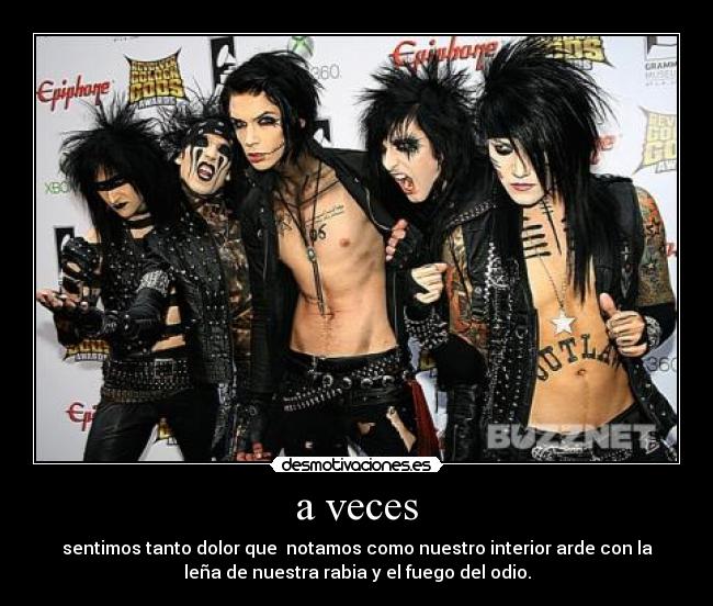 carteles bvb andy sixx jinxx ferguson ashley purdy jake pitts dolor ravia fuego odio interior desmotivaciones