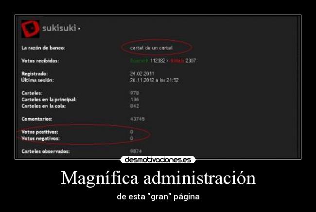 Magnífica administración - de esta gran página