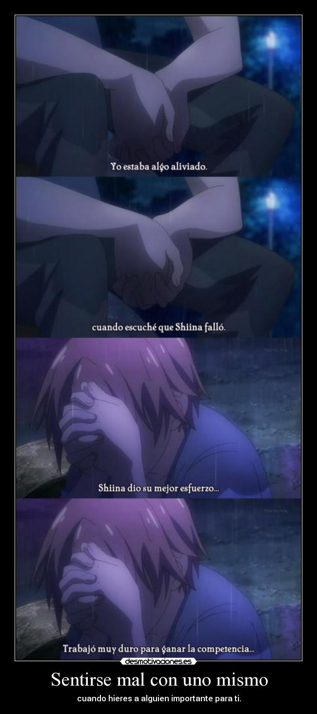 Sentirse mal con uno mismo -